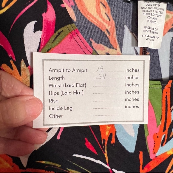 MSK Black, Orange, Pink, Floral Dress Petite L - Picture 5 of 5